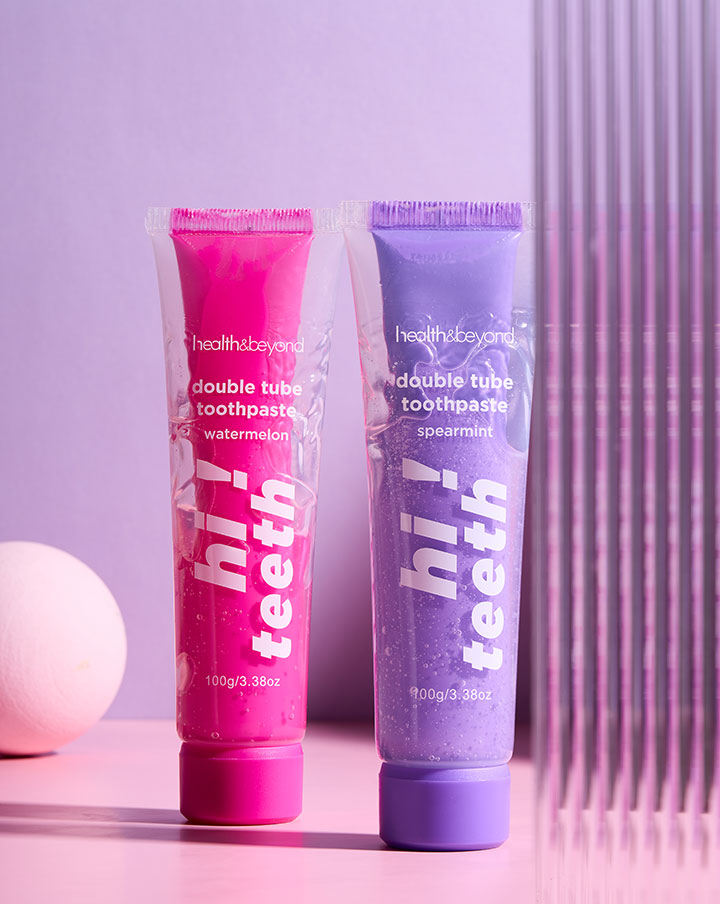 Double tube dual effect toothpaste